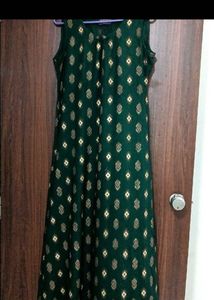 Libas Green Printed Leyered A-Line Kurta