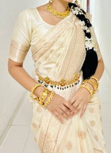 Cream Saree