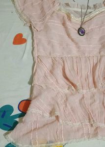 Baby Pink Ruffle coquette Doll Top