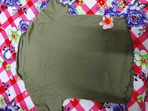 Olive Green Ribbed Crop Top