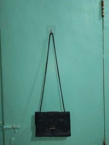 Combo Black Chain Strap Bag And Beige Sling Ba