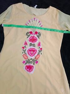 Up And Down Kurti With White Dhoti