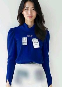Stylish Blue Turtleneck Top