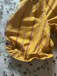 Striped Puff Sleeve Top