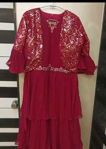 Frill gown with Tikki work koti