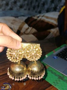 Golden Jhumka Earrings