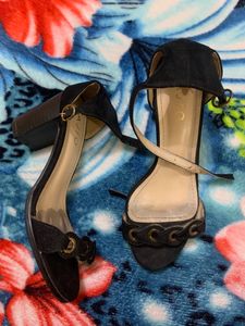Ajio heels - Black With Embellishments