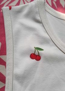 Women Cherry Print Sleeveless Tank Top