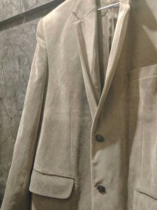 Stylish Beige Corduroy Blazer