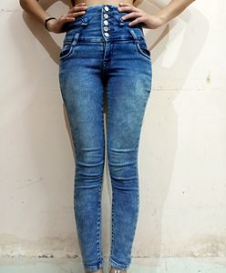 5 Button High Rise Jeans For Women