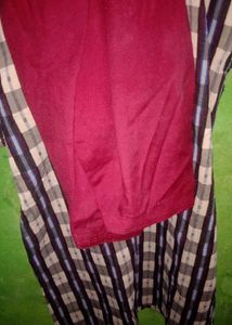 Stylish Plaid Kurta with Dhoti Pants