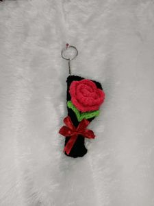 Crochet Mini Rose Bouquet Keychain 😍