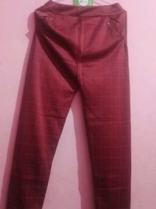 Burgundy Plaid Trousers