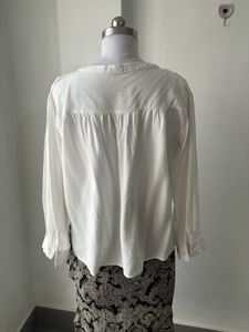 White Long Sleeve Peasant Top