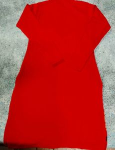 Red Floral Print Two-Piece Set Woollen