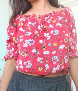 Floral Red Top