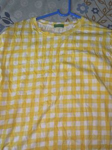 Benetton Yellow Gingham Tee