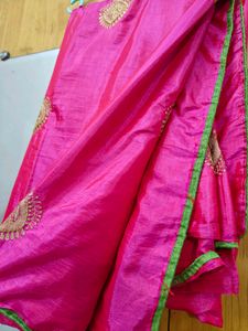 Pink Embroidered Saree