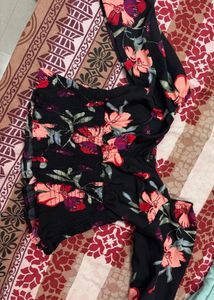 Floral Long Sleeve Crop Top