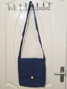 Blue Crossbody Cotton Bag