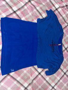 Royal Blue Top & Skirt Set