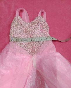 Baby Pink Party Wear Net Frock