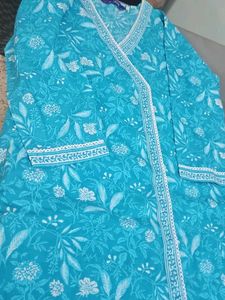 Elegant Floral Print Kurta Pillzo Set With Dupatta