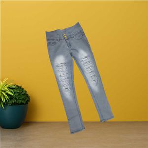 women grey skinny jeans size 28 (O-77)