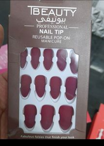 Matte Nails With Glue Sticker