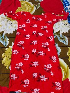 Red Floral Print Kurti