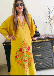 Embroidered Yellow Kaftan