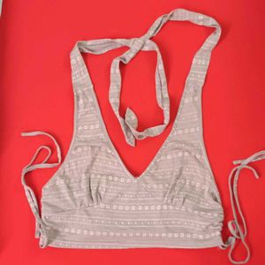 Grey boho printed bralette top