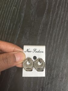 Silver Jhumka Earrings