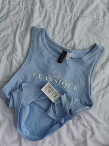 cropped cotton vest top