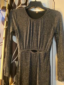 shimmer bodycon dress with a little slit
