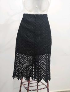 Black Lace Midi Skirt