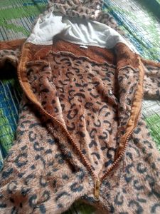 Animal Print Hooded suit for baby boy