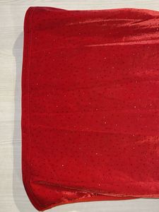 Red Party Dress with Sheer Sleeves