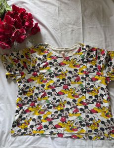 Mickey Mouse Print Tee