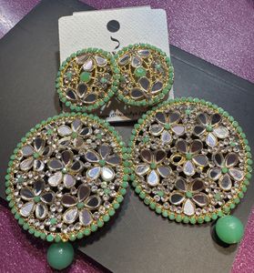 Statement Earrings - Mint Green