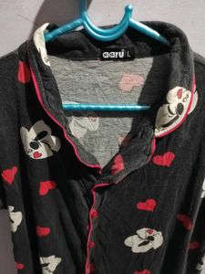 Collar Nightwear Top