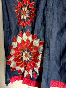 Denim Embroidered Tunic Dress