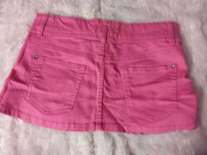 Pink Denim Mini Skirt