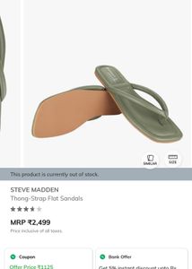 Madden Girl Olive Green Flip Flops - Size 37