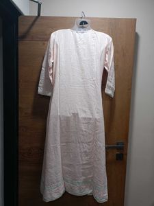 &#39;INDYA&#39; Peach KURTA Full Set With duppatta+Tassel