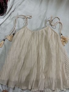 Cute Beige Tassel Top