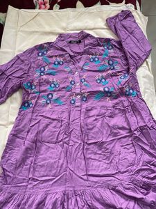 Purple Embroidered Tunic Dress/Kurta