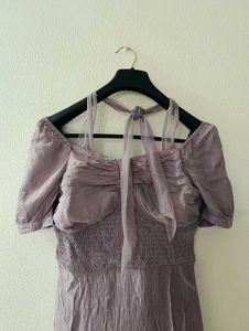 Dusty Lavender Off-Shoulder Dress
