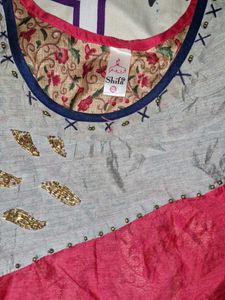 Pink Embellished Kurti