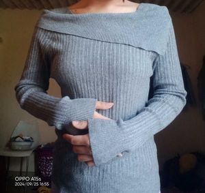 Off-the-Shoulder Ribbed Top